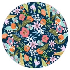 Flower Floral Background Painting Round Trivet by danenraven