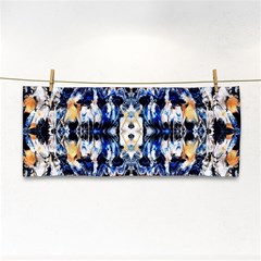 Cobalt Symmetry Hand Towel by kaleidomarblingart