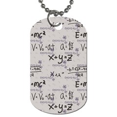 Pattern Wallpaper Math Formula Albert Einstein Dog Tag (one Side) by danenraven