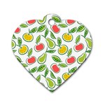 Fruit Fruits Food Illustration Background Pattern Dog Tag Heart (One Side) Front