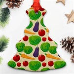 Food Illustration Pattern Texture Christmas Tree Ornament (Two Sides) Front