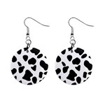 Black and white spots Mini Button Earrings Front