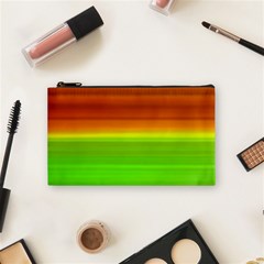 Orange And Green Blur Abstract Print Cosmetic Bag (small) by dflcprintsclothing