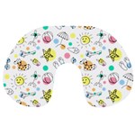 Summer Pattern Colorful Drawing Doodle Travel Neck Pillow Front