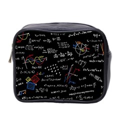 Black Background Text Overlay  Mathematics Formula Mini Toiletries Bag (two Sides) by danenraven