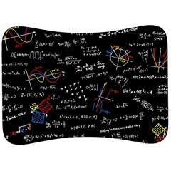 Black Background Text Overlay  Mathematics Formula Velour Seat Head Rest Cushion by danenraven