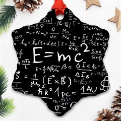 Science Einstein Formula Mathematics Physics Snowflake Ornament (two Sides) by danenraven