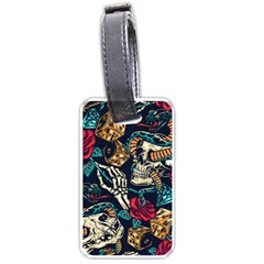 Vintage Art Tattoos Colorful Seamless Pattern Luggage Tag (one Side) by Ravend