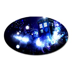 Tardis Background Space Oval Magnet by Jancukart