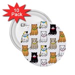 Cat-kitten-seamless-pattern 2.25  Buttons (10 pack)  Front