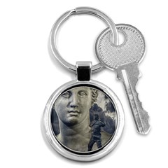 Men Taking Photos Of Greek Goddess Key Chain (round) by dflcprintsclothing