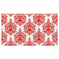 White And Red Ornament Damask Vintage Banner And Sign 7  X 4  by ConteMonfrey