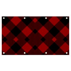 Red Diagonal Plaid Big Banner And Sign 7  X 4  by ConteMonfrey