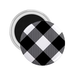 Black And White Diagonal Plaids 2 25  Magnets by ConteMonfrey