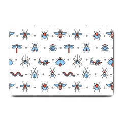 Insect Icon Seamless Pattern Small Doormat by Wegoenart