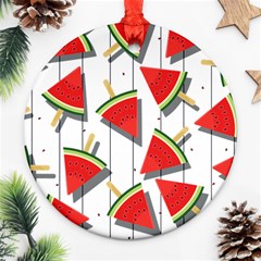 Watermelon Popsicle   Ornament (round) by ConteMonfrey