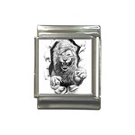 Drawing Angry Male Lion Roar Animal Italian Charm (13mm) Front