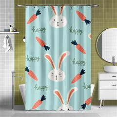 Bunny Carrot Pattern Background Shower Curtain 48  X 72  (small)  by Wegoenart