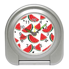 Watermelon Seamless Pattern Travel Alarm Clock by Jancukart