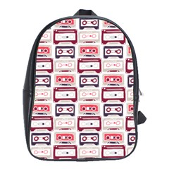 Cassettes Seamless Pattern School Bag (large) by Jancukart