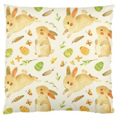 Cute Rabbits - Easter Spirit  Large Cushion Case (one Side) by ConteMonfrey