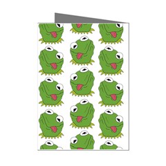 Kermit The Frog Pattern Mini Greeting Cards (pkg Of 8) by Valentinaart