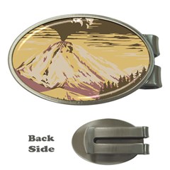 Boom Eruption Forest Mountain News Scary Volcano Money Clips (oval)  by danenraven