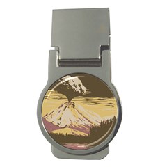 Boom Eruption Forest Mountain News Scary Volcano Money Clips (round)  by danenraven