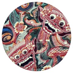 Indonesia Bali Batik Fabric Impression Patterns Round Trivet by danenraven