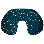 Star Golden Pattern Christmas Design White Gold Travel Neck Pillow Front