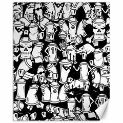 Graffiti Spray Can Characters Seamless Pattern Canvas 11  X 14  by Pakemis