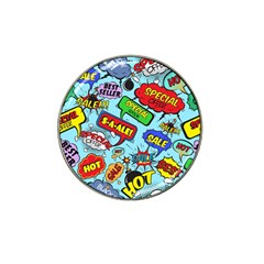 Comic Bubbles Seamless Pattern Hat Clip Ball Marker (4 Pack) by Pakemis