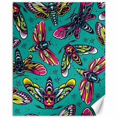 Vintage Colorful Insects Seamless Pattern Canvas 11  X 14  by Pakemis