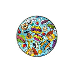 Comic Elements Colorful Seamless Pattern Hat Clip Ball Marker (4 Pack) by Pakemis