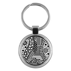 Black And White Key Chain (round) by gasi