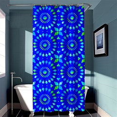 Kaleidoscope Royal Blue Shower Curtain 36  X 72  (stall)  by Mazipoodles