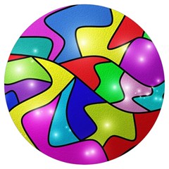 Colorful Abstract Art Round Trivet by gasi