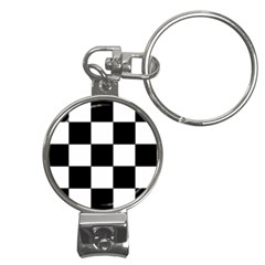 Grid-domino-bank-and-black Nail Clippers Key Chain by BangZart