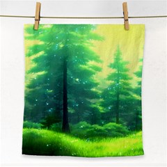 Anime Forrest Nature Fantasy Sunset Trees Woods Face Towel by Uceng