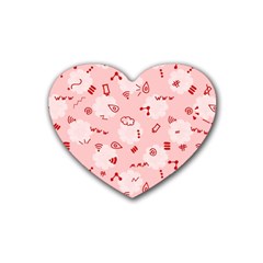 Background Graphic Beautiful Wallpaper Art Rubber Coaster (heart) by Uceng