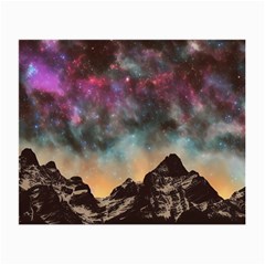 Mountain Space Galaxy Stars Universe Astronomy Small Glasses Cloth (2 Sides) by Uceng