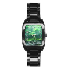 River Forest Woods Nature Rocks Japan Fantasy Stainless Steel Barrel Watch by Uceng