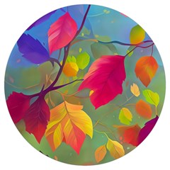 Leaves Foliage Autumn Branch Trees Nature Forest Round Trivet by Uceng