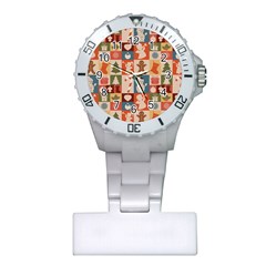 Cute Christmas Seamless Pattern Vector  - Plastic Nurses Watch by Uceng