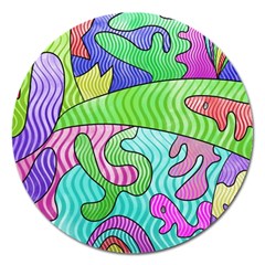 Colorful Stylish Design Magnet 5  (round) by gasi