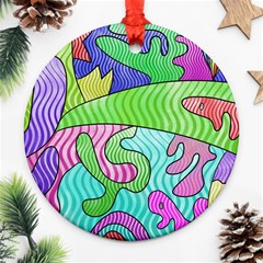 Colorful Stylish Design Round Ornament (two Sides) by gasi