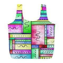 Colorful Pattern Full Print Recycle Bag (l) by gasi