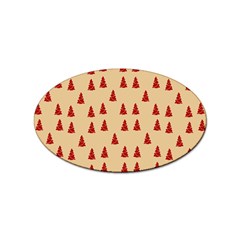 Red Christmas Tree Brown Sticker Oval (10 Pack) by TetiBright