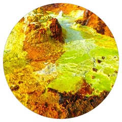 Lake Dallol In Danakil Depression Ethiopia Round Trivet by danenraven