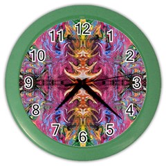 Firey Repeats Iv Color Wall Clock by kaleidomarblingart